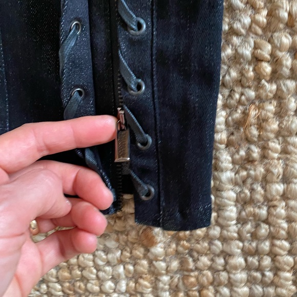 Vintage Jean Paul Gaultier Low Rise Jeans with Zipper & Front Laces - Picture 11 of 13